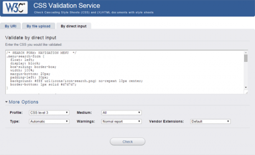 W3C CSS Validation Service