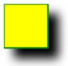 背后有一个黑色投影的黄色正方形。