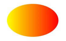 一个具有从黄色到橙色，从左到右的渐变的椭圆。