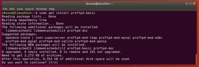 图2：在Ubuntu 18.04 LTS上安装FTP Server及添加FTP虚拟用户