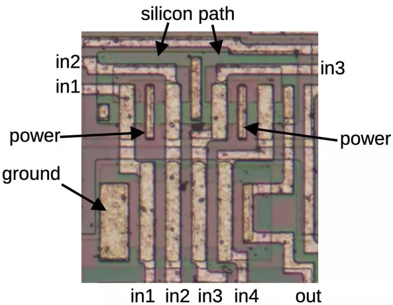 图14：以苏联老式计数器芯片为例说明逆向工程 CMOS