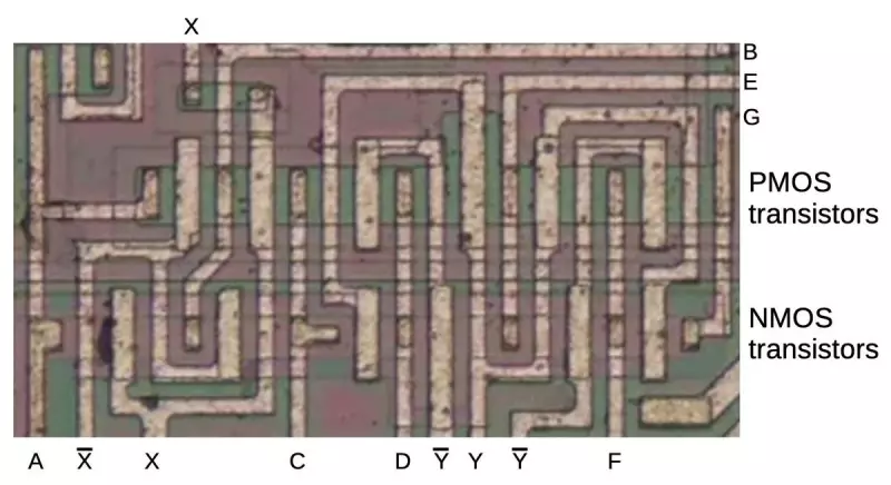 图20：以苏联老式计数器芯片为例说明逆向工程 CMOS